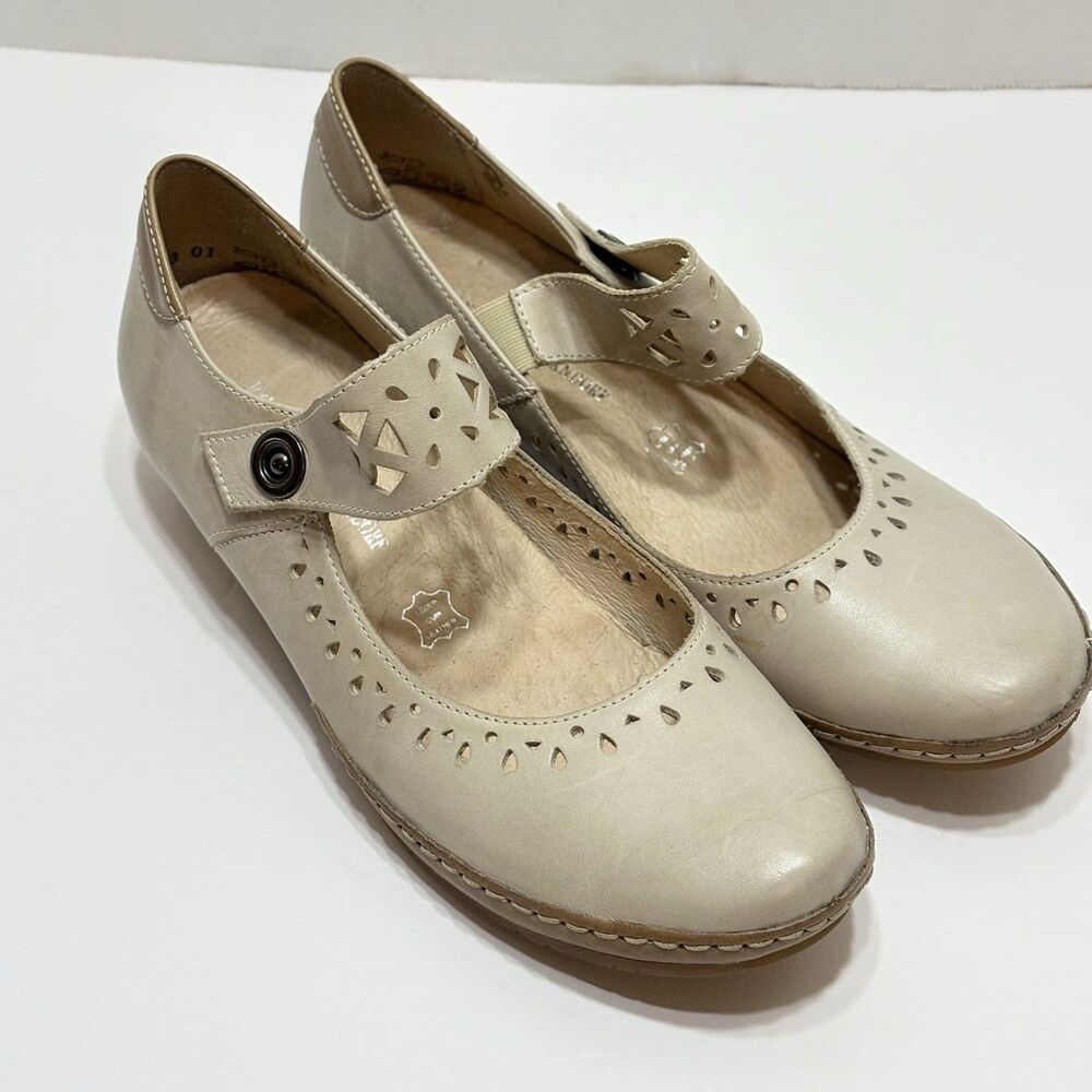 Remonte Mary Jane Comfort Pumps Beige Leather Women’s Size 38(7.5)